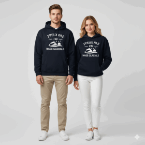 Sweat-shirt à capuche unisexe Nage Glaciale